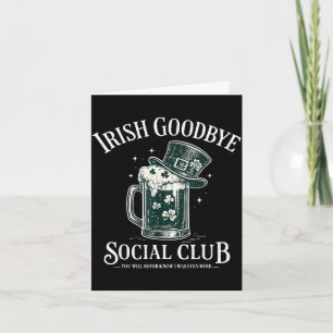Cartão clube social de despedida irlandesa engraçado dia