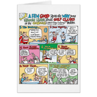Cartão Clubes de golfe na garagem