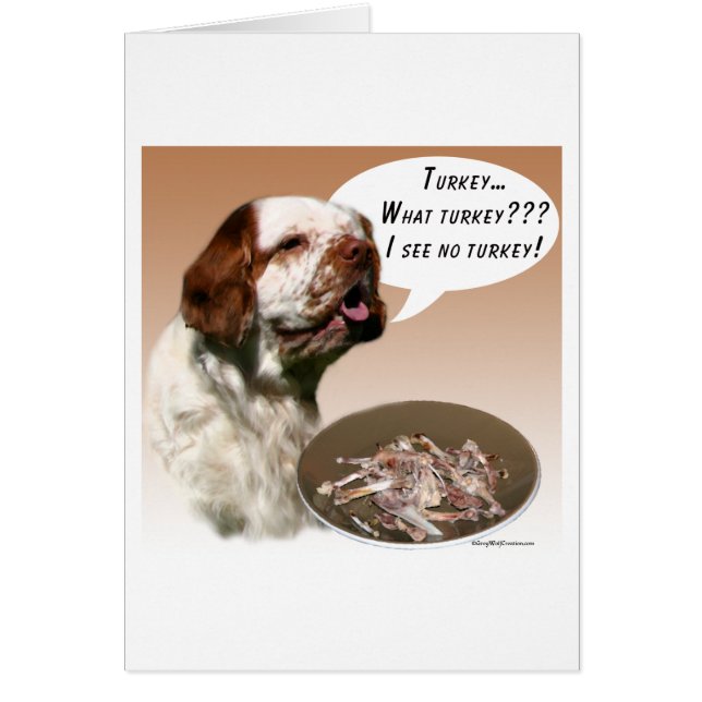 Cartão Clumber Spaniel Turquia (Frente)