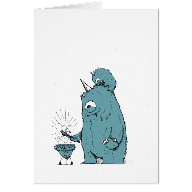 Cartão Clyde gosta de ajudar seu pai! (Frente)