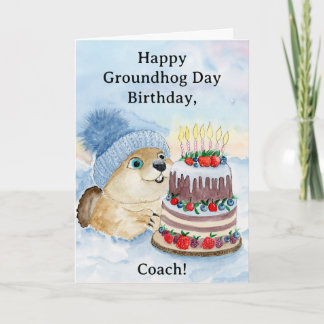 Cartão Coach Happy Groundhog Day Birthday