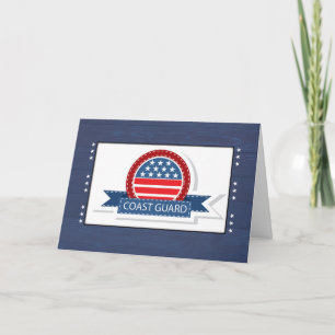 Cartão Coast Guard Graduation Patriotic Banner and Badge
