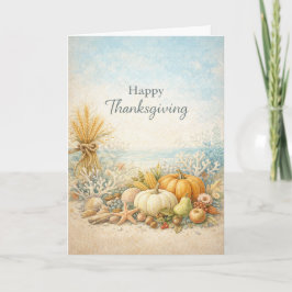 Cartão Coastal Autumn Happy Thanksgiving Harvest