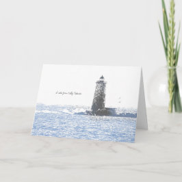 Cartão Coastal Lighthouse & Atlantic Ocean Nautical Theme