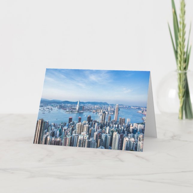 Cartão Coastline | Tsim Sha Tsu, Hong Kong Island, Ásia (Frente)