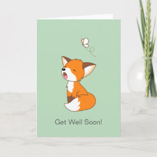 Cartão Cobertor Cute Sleepy Little Fox Seja Bem Rápido Re
