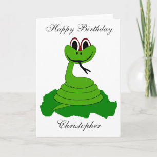 Cartão Cobra Birthday Card Apenas Adicione Nome