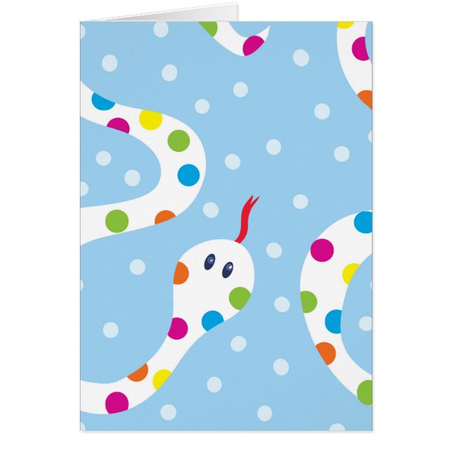 Cartão Cobra das bolinhas do arco-íris (Frente)