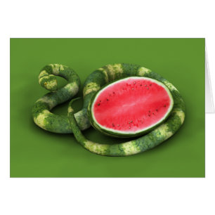 Cartão Cobra verde da melancia