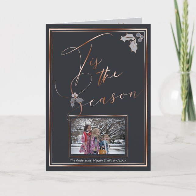 Cartão Cobre Dusty Blue Esta é a estação da sua foto (Frente)