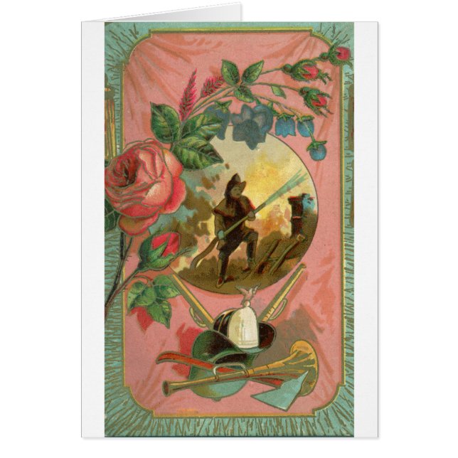 Cartão Cobrir Bombeiro Vintage de 1880 (Frente)