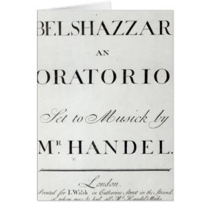 Cartão Cobrir da contagem para o Belshazzar por Handel