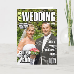 Cartão Cobrir de Revista Personalizada de Casamento