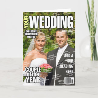Cartão Cobrir de Revista Personalizada de Casamento