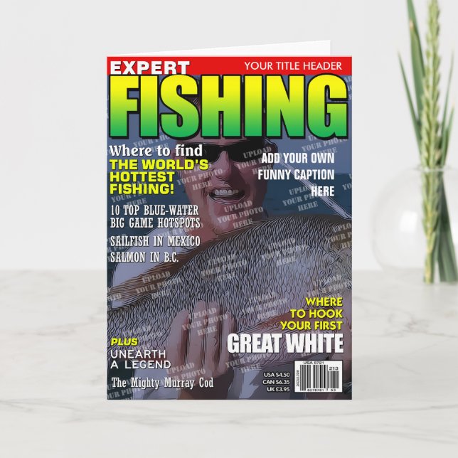 Cartão Cobrir de Revista Personalizada de Pesca (Frente)