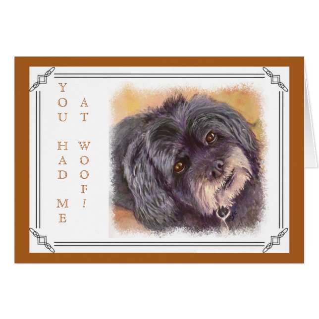 CARTÃO COCK-A-POO MIX PRETO CUTIE (Frente Horizontal)