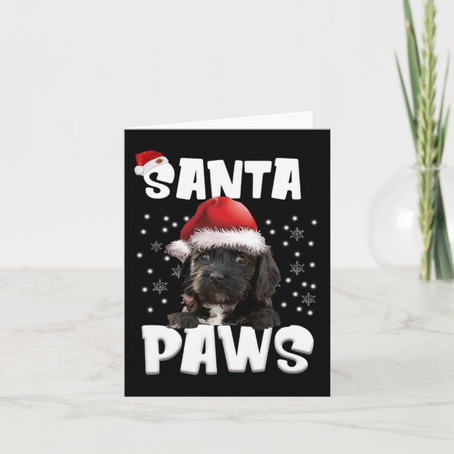 Cartão Cockapos de Natal Diversão Cão-de-Árvore de Lua de (Frente)