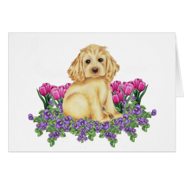 Cartão Cocker spaniel (Frente Horizontal)