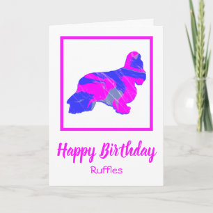 Cartão Cocker Spaniel Cachorro Rosa Quente Engraçado Aniv