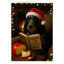 Cartão Cocker spaniel 'Cheese Tax' Christmas card