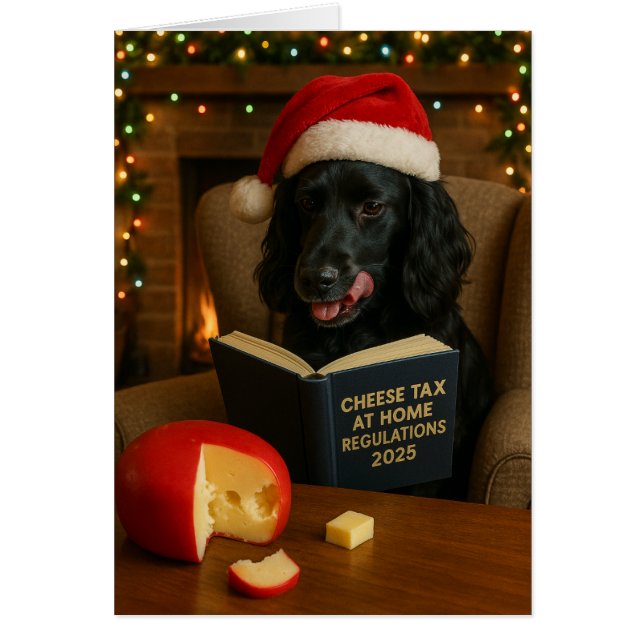 Cartão Cocker spaniel  'Cheese Tax' Christmas card (Frente)