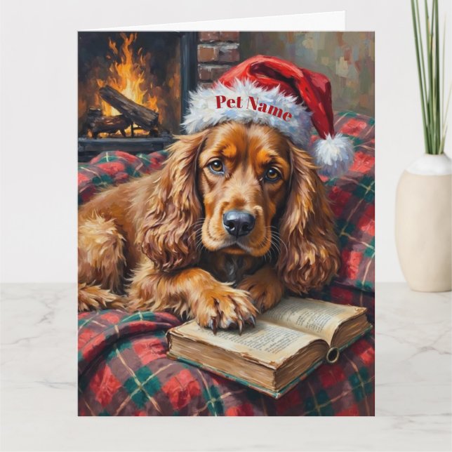 Cartão Cocker Spaniel Christmas Story Time Hat (Frente)