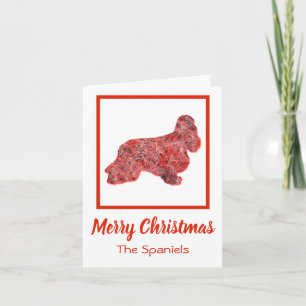 Cartão Cocker Spaniel Dog Silhouette Red Felry Natal
