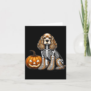 Cartão Cocker Spaniel Esqueleto Jack O Lanterna Cachorro