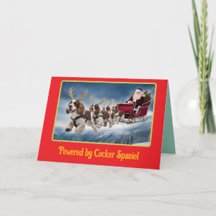 Cartão Cocker Spaniel Reindeer