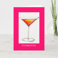 Cocktail Cosmopolita Cosmo Cocktail NYC Notecard