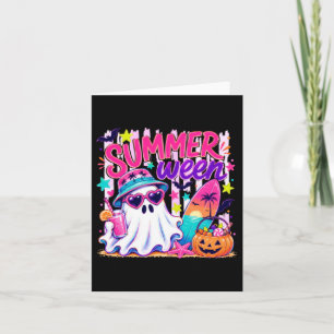 Cartão Cocktail Vintage de Verão de Halloween de Fantasma