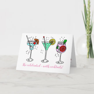 Cartão Cocktails celebram o aniversário