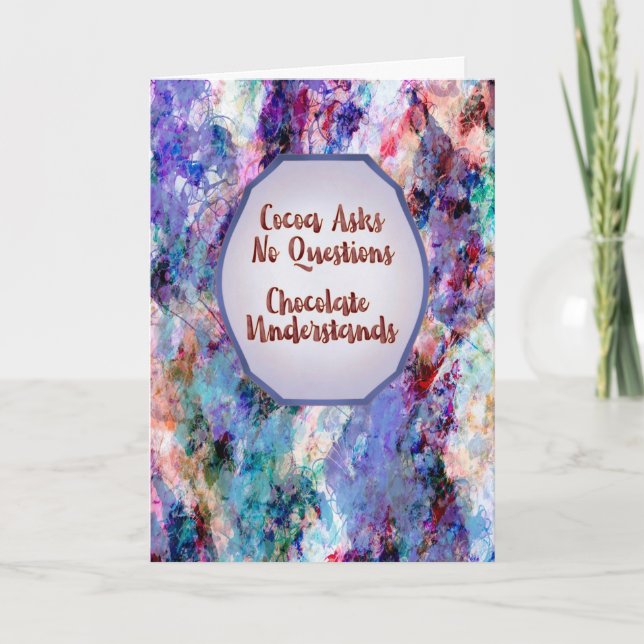 Cartão Cocoa Asks No Questions – Keep Calm and Truffle On (Frente)