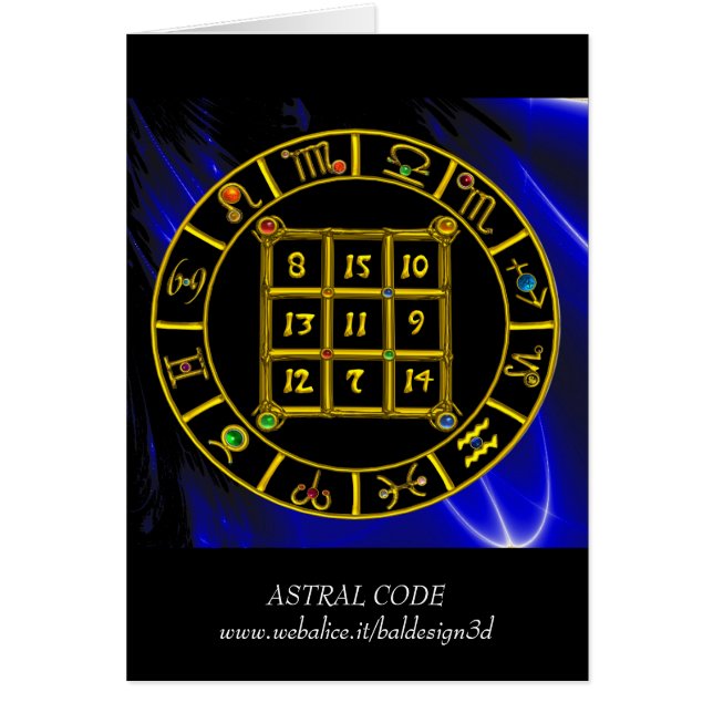 Cartão CÓDIGO ASTRAL,MAGIC SQUARE 33 Gráfico de Astrologi (Frente)