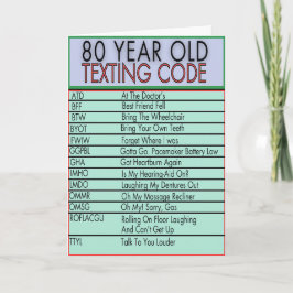 Cartão Código de SMS Engraçado para Aniversário de Idosos