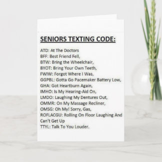 Cartão Código de SMS para Idosos