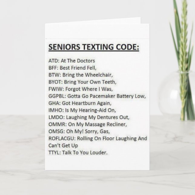 Cartão Código de SMS para Idosos (Frente)