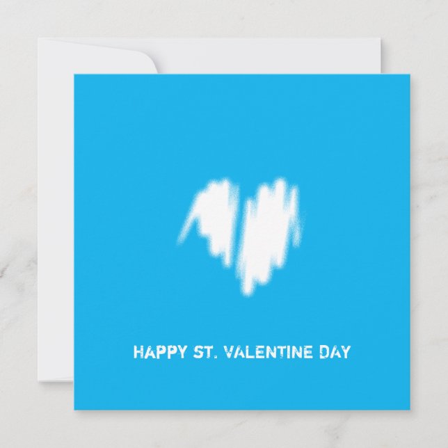 Cartão Código QR do Coração Branco Moderno Monocromático  (Frente)