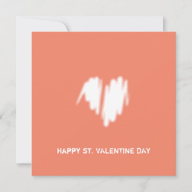 Cartão Código QR do Coração Branco Moderno Monocromático  (Frente)