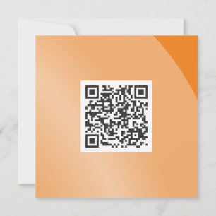 Cartão Código Qr Moderado Monocromático Laranja Moderno S