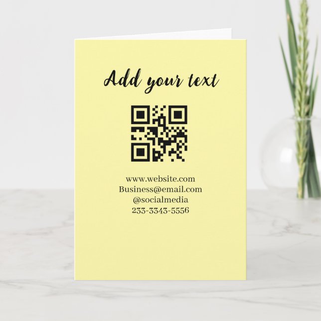Cartão código QR personalizado simples adicione o texto d (Frente)