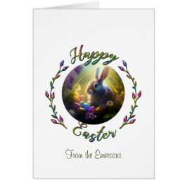 Cartão Coelhinho De Páscoa Com Cesta De Ovo