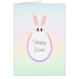 Cartão Coelhinho de Páscoa e Ovo de Páscoa em Cores de Pa