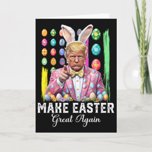 Cartão Coelhinho divertido Trump Faça a Páscoa Grande Nov