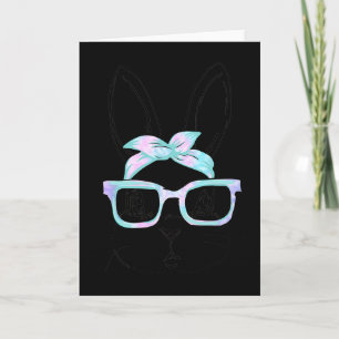 Cartão Coelhinho Fofo Rosto de Coelho Tie Dye Gles Menina