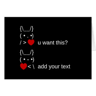 Cartão coelhinho você quer isso? / Texto personalizável A