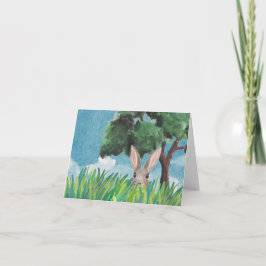 Cartão Coelhinho Whimsical em Notecards de campo - Illus