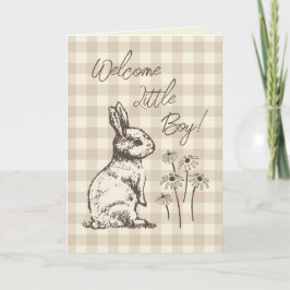 Cartão Coelhinhos Bonanza de Abraçar - novo menino bebê.