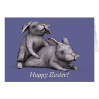 Cartão Coelhinhos de Páscoa