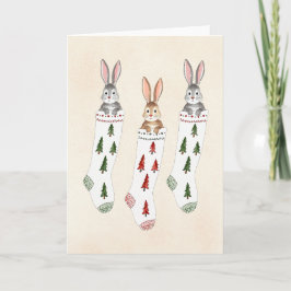 Cartão Coelhinhos de recheio Aquarela Natal